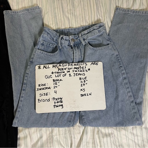 GUC Lot of 2 cute jeans PRETTY LITTLE THING/SHEIN - Picture 2 of 8